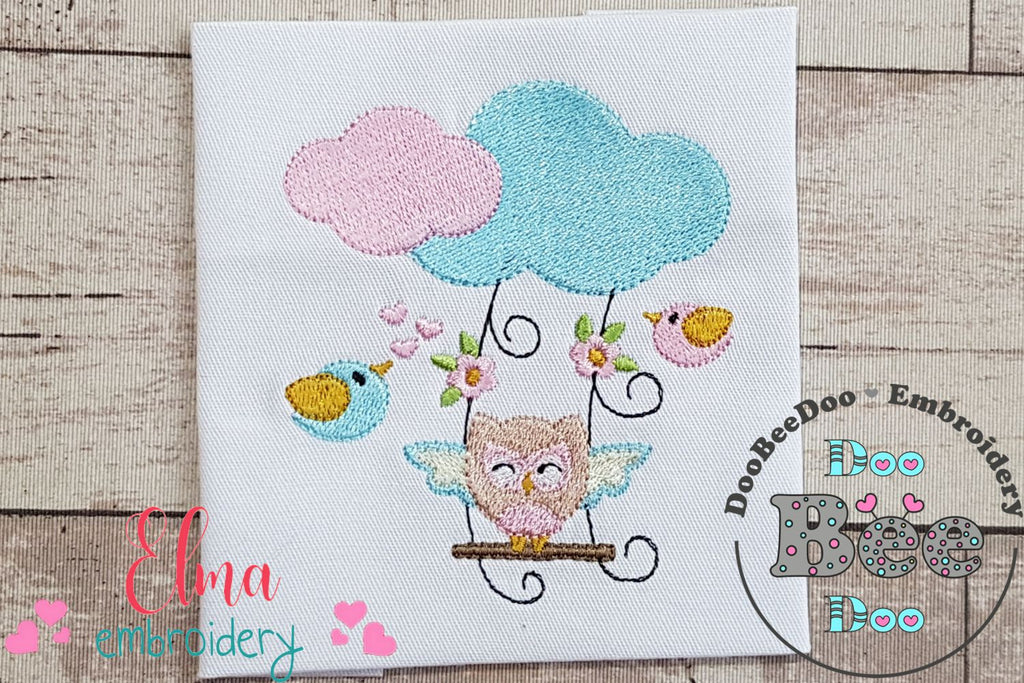 Owl on the Cloud Swing - Fill Stitch