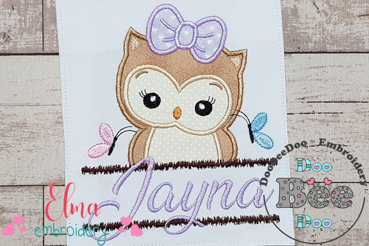 Cute Split Owl - Applique - Machine Embroidery Design