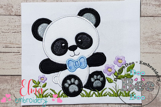 Panda Bear Boy - Applique Embroidery