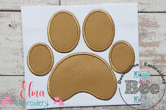 Animal Paw Print - Applique - Machine Embroidery Design