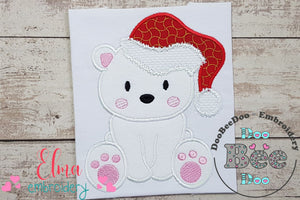Christmas Santa Polar Bear - Applique