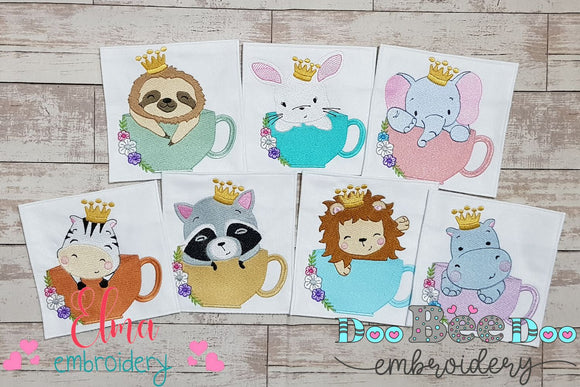 Prince Animals in the Cup - Fill Stitch - Set of 7 designs