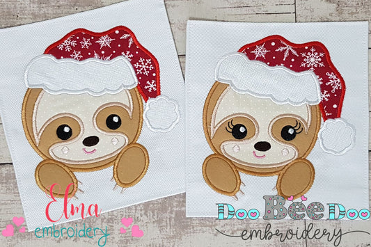 Baby Sloth Santa Boy and Girl - Set of 2 designs - Applique