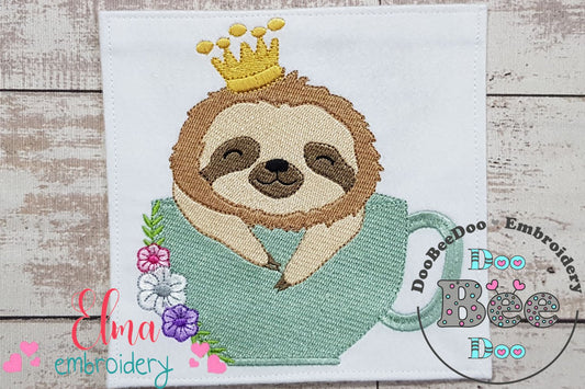 Prince Sloth in the Cup - Fill Stitch