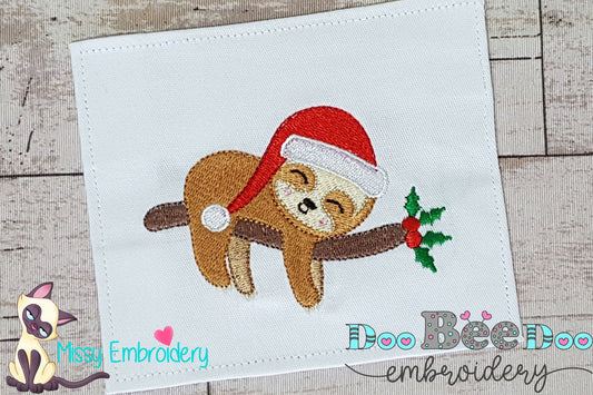 Christmas Baby Sloth Tree - Fill Stitch - Machine Embroidery Design