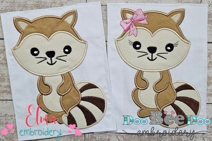 Cute Squirrel Boy and Girl - Applique - Set of 2 designs