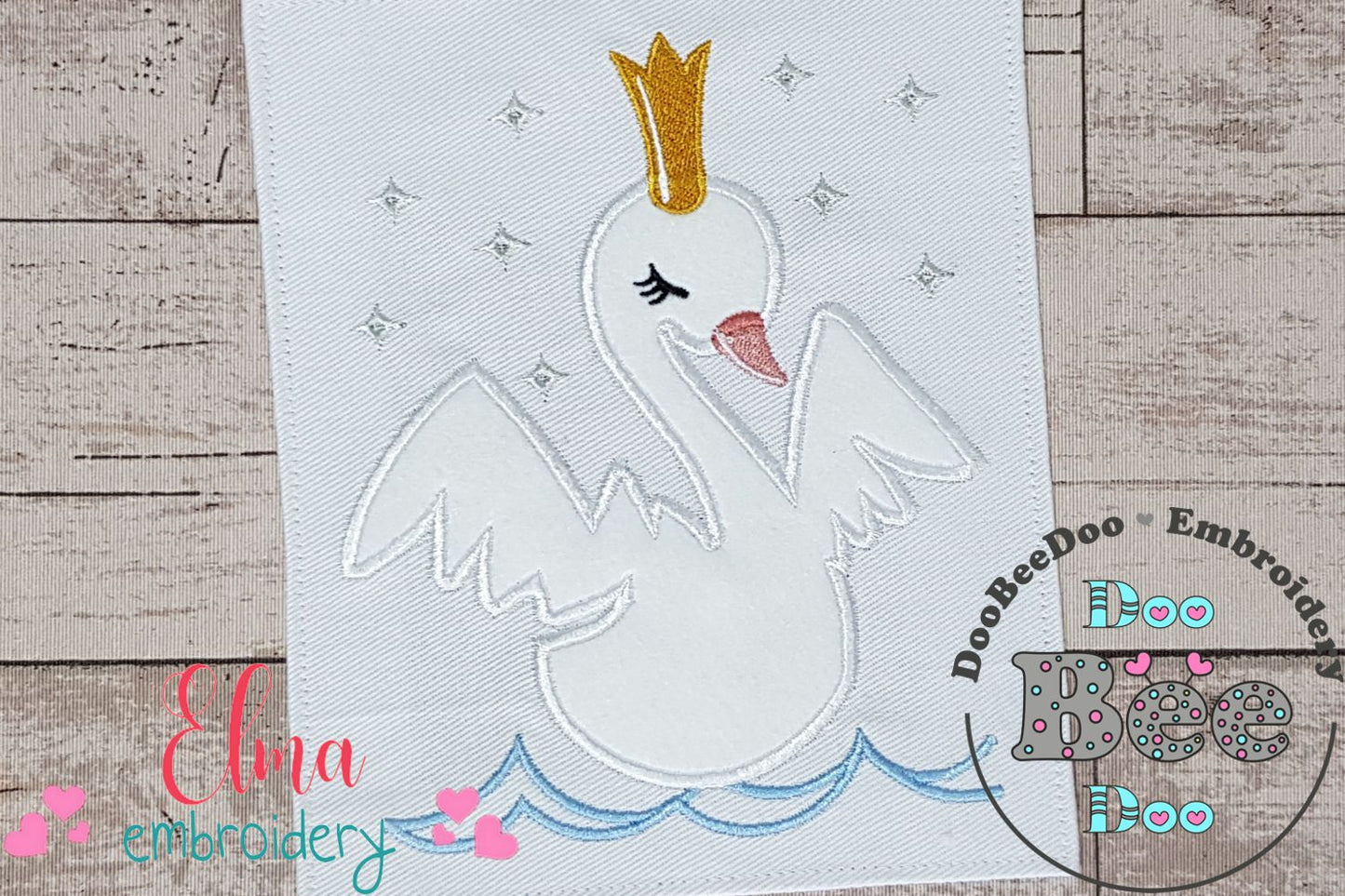 Princess Swan - Applique - Machine Embroidery Design
