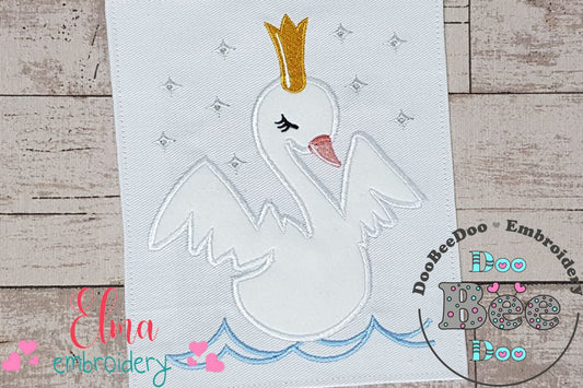 Princess Swan - Applique - Machine Embroidery Design