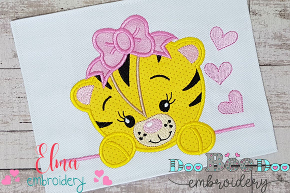 Tiger Girl - Applique - Machine Embroidery Design
