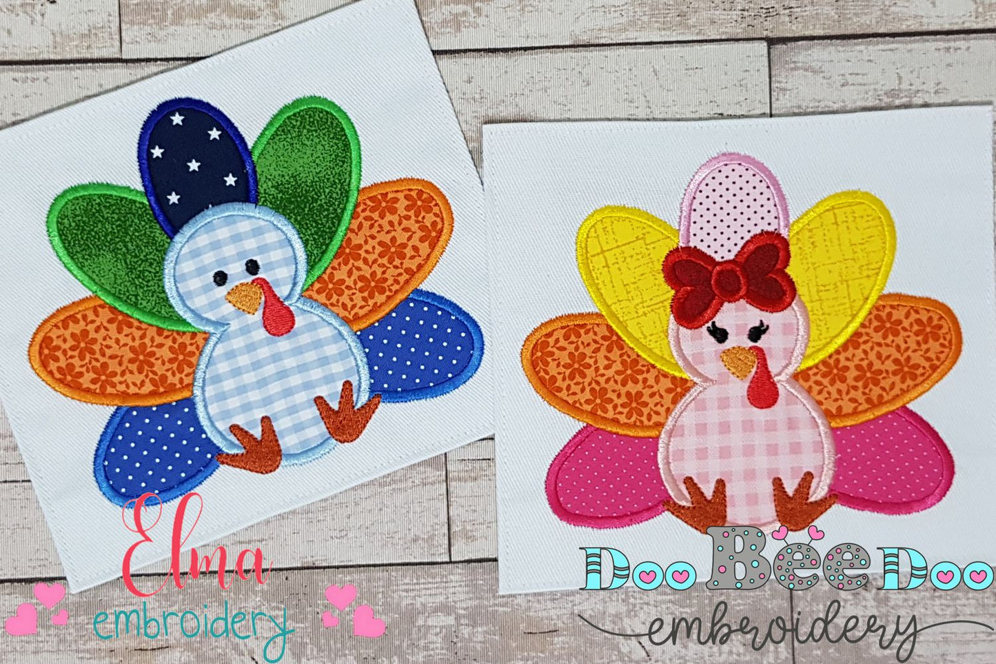 Thanksgiving Turkey Girl and Boy - Set of 2 designs - Applique