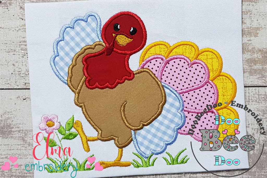 Sassy Turkey - Applique - Machine Embroidery Design