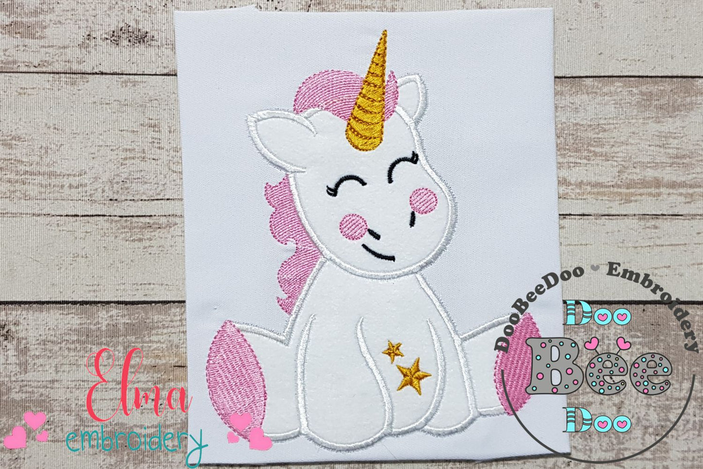 Cute Unicorn - Applique - Machine Embroidery Design