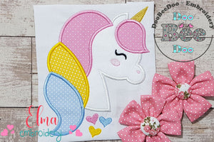 Unicorn and Stars - Applique Embroidery