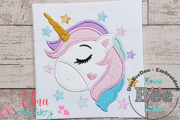Magical Unicorn - Applique - Machine Embroidery Design