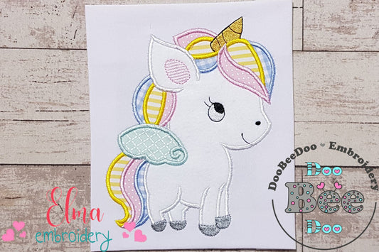 Cute Baby Unicorn - Applique - Machine Embroidery Design