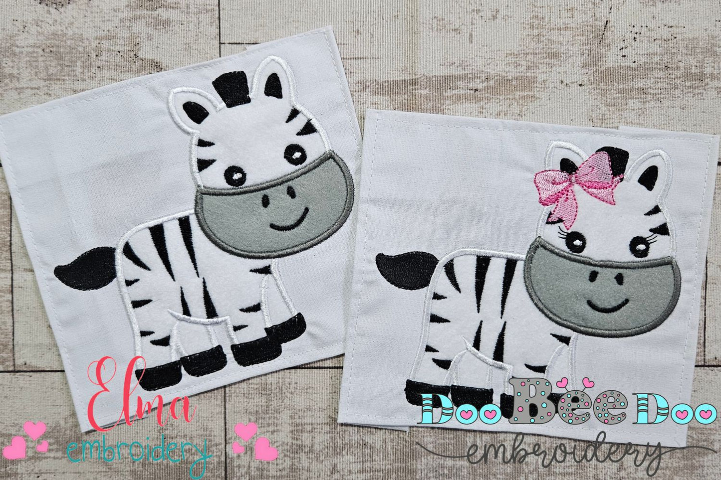 Cute Zebra Boy and Girl - Aplique - Set of 2 designs