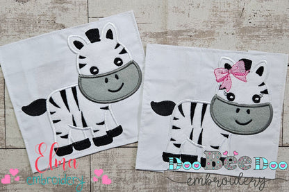 Cute Zebra Boy and Girl - Aplique - Set of 2 designs