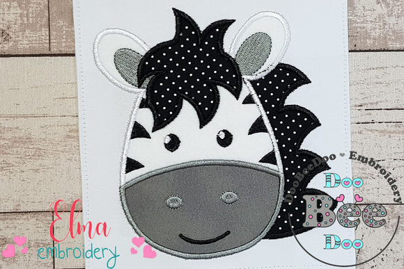 Zebra Face Boy - Aplique Embroidery
