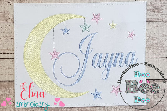 Moon and Stars - Fill Stitch - Machine Embroidery design