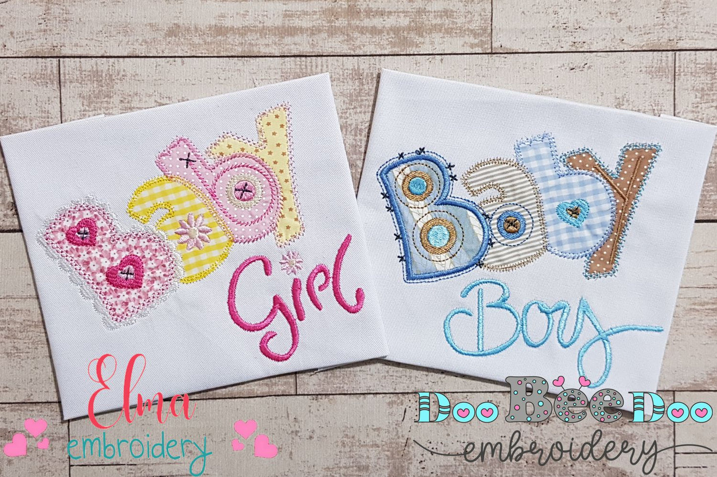 Baby Girl and Boy - Applique - Set of 2 designs