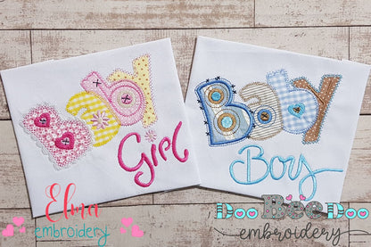 Baby Girl and Boy - Applique - Set of 2 designs