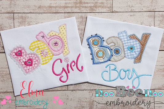 Baby Girl and Boy - Applique - Set of 2 designs