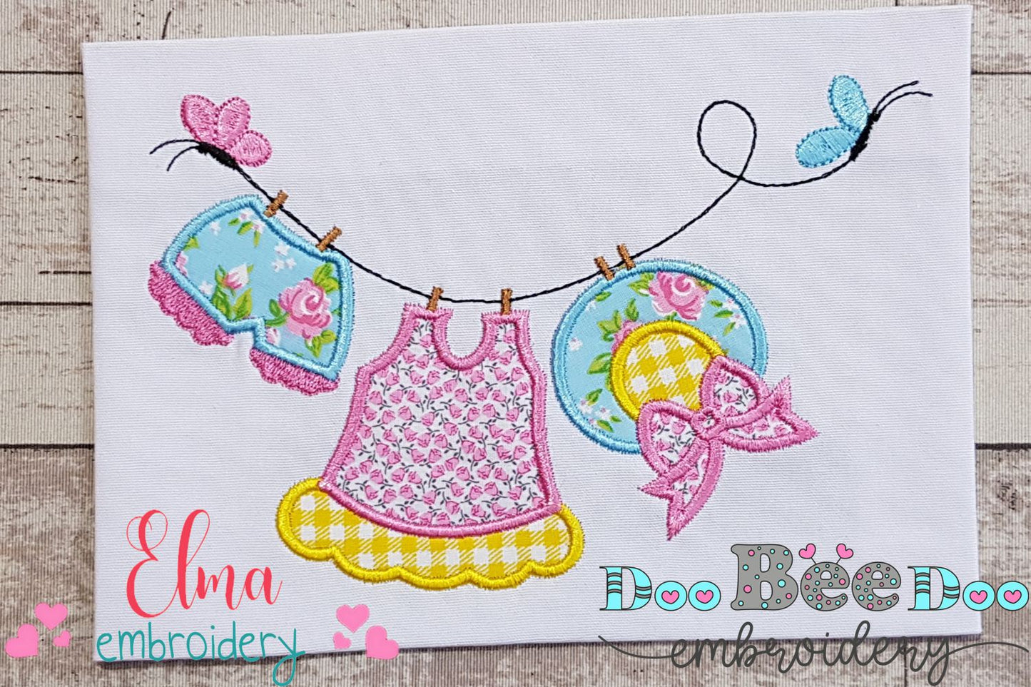 Baby Girl Clothesline - Applique