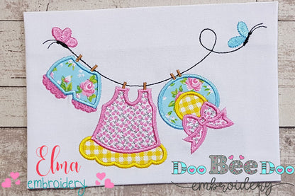 Baby Girl Clothesline - Applique
