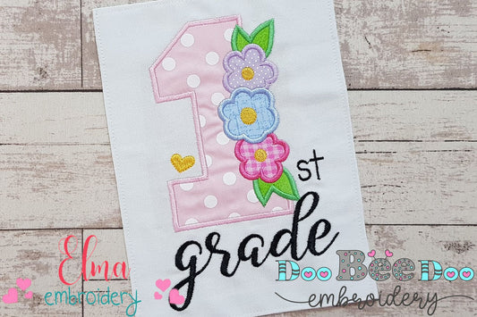 1st Grade Flowers - Applique-Machine Embroidery Design