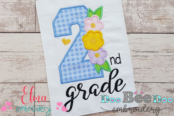 2nd Grade Flowers - Applique-Machine Embroidery design