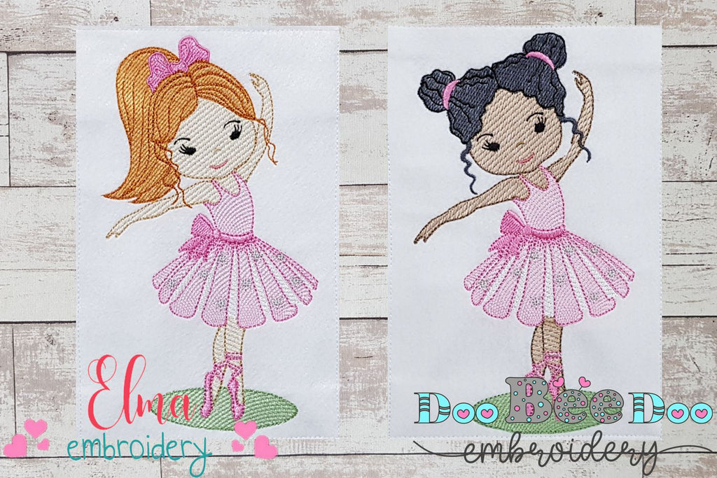 Sweet Ballerinas - Rippled Stitch - Set of 2 designs