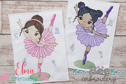 Ballerinas Dancing - Rippled Stitch - Set of 2 designs