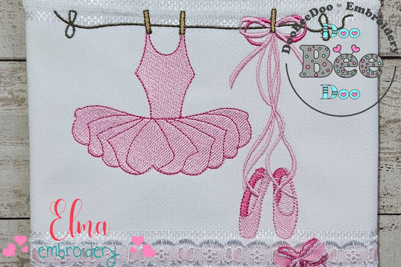 Ballerina Clothesline - Fill Stitch