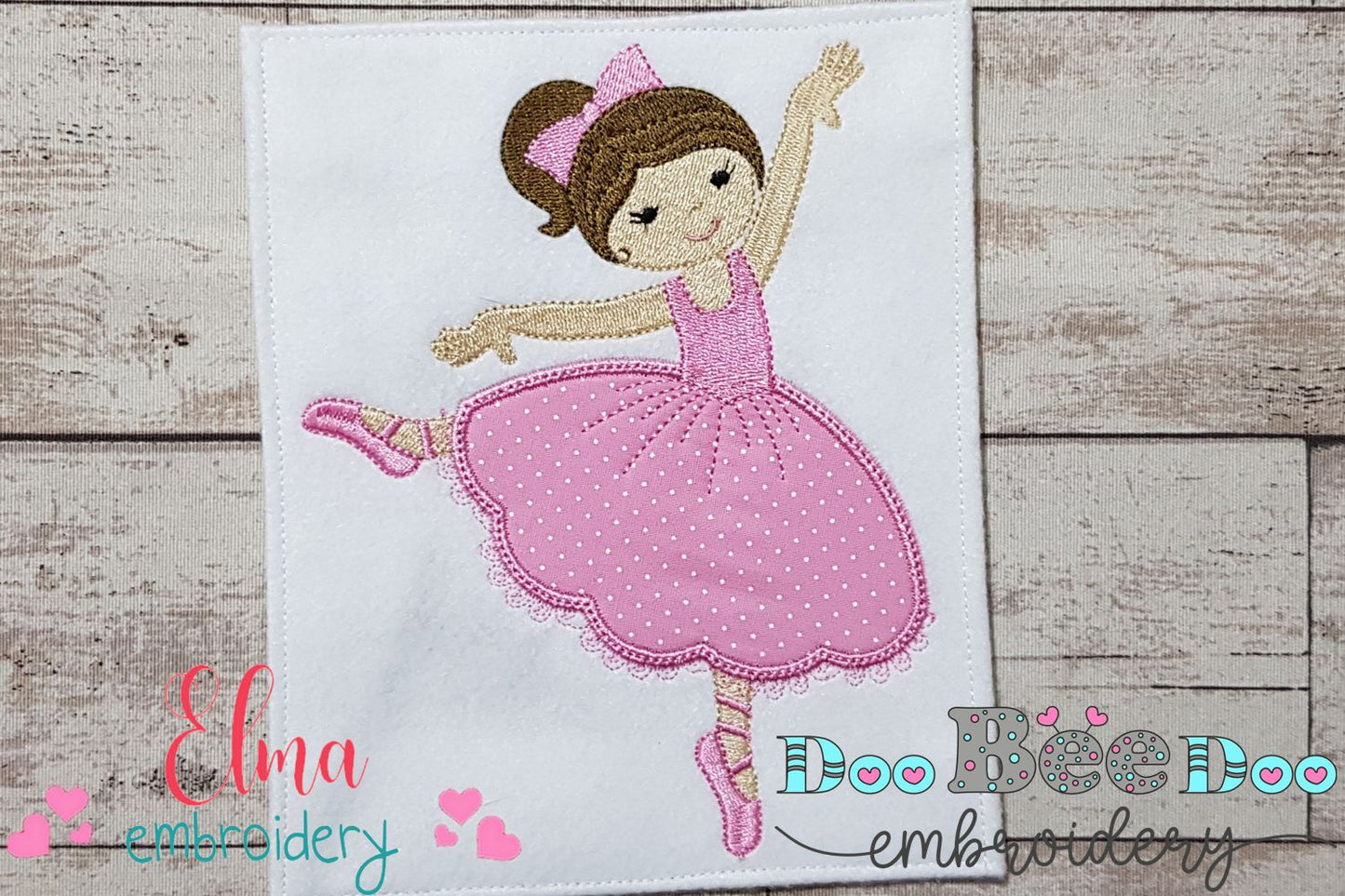 Ballerina Dancing - Applique - Machine Embroidery Design