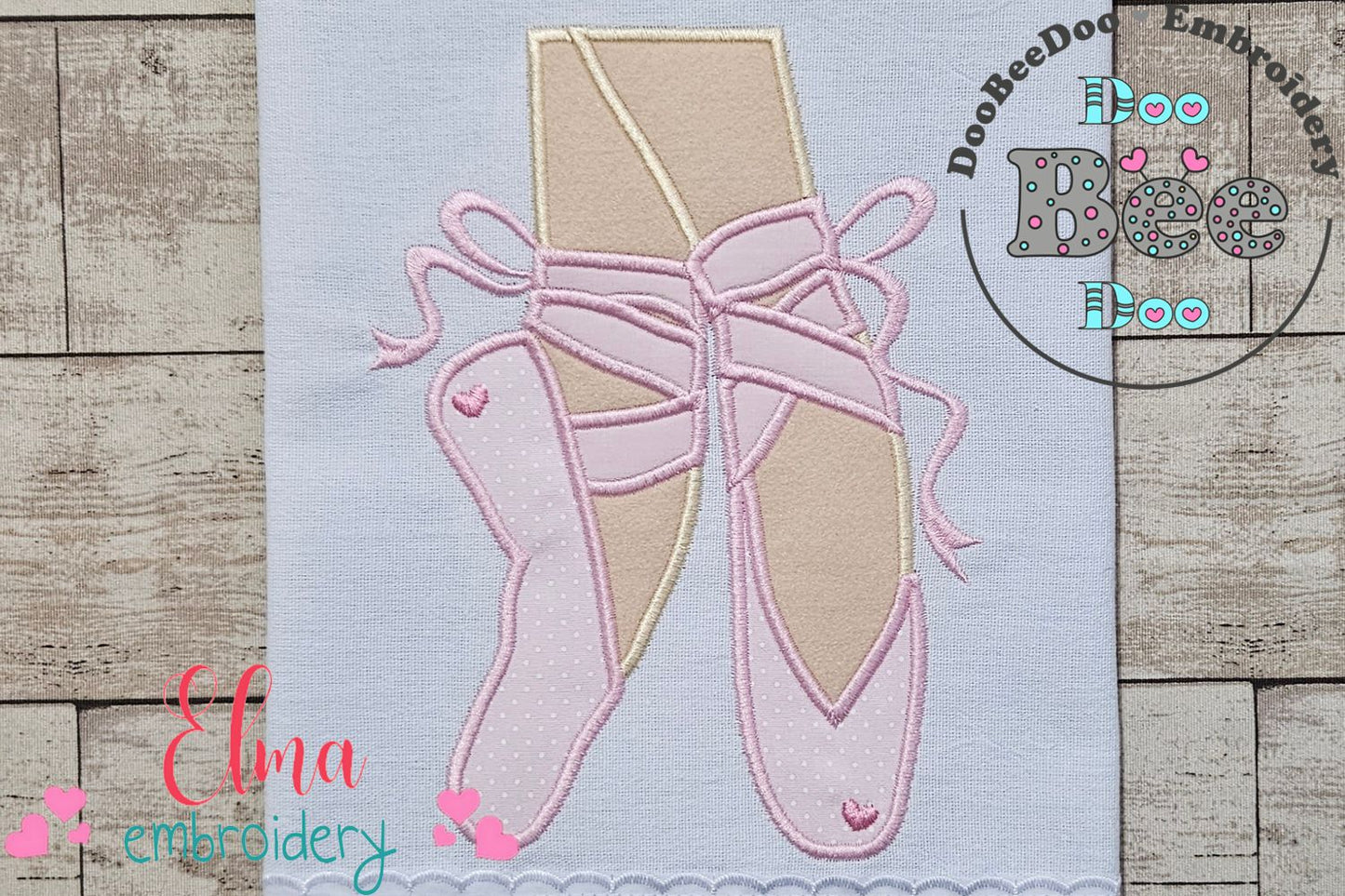 Ballerina Pointe Shoes - Applique - Machine Embroidery Design
