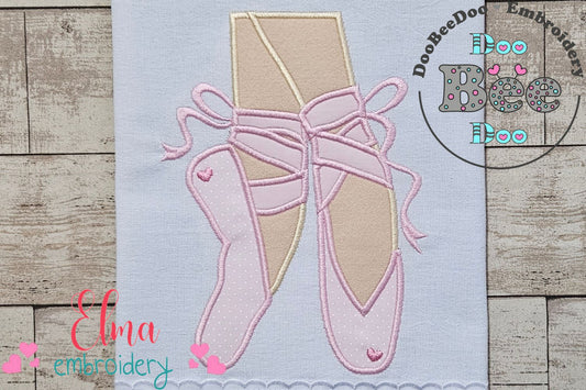 Ballerina Pointe Shoes - Applique - Machine Embroidery Design