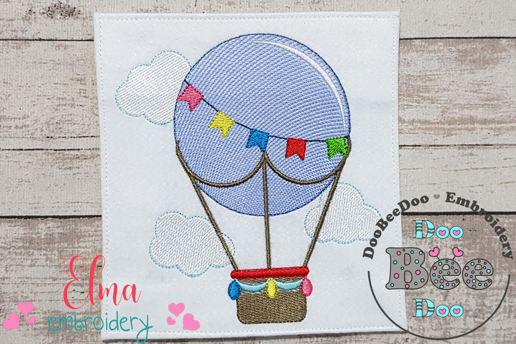 Hot Air Balloon and Flags - Fill Stitch