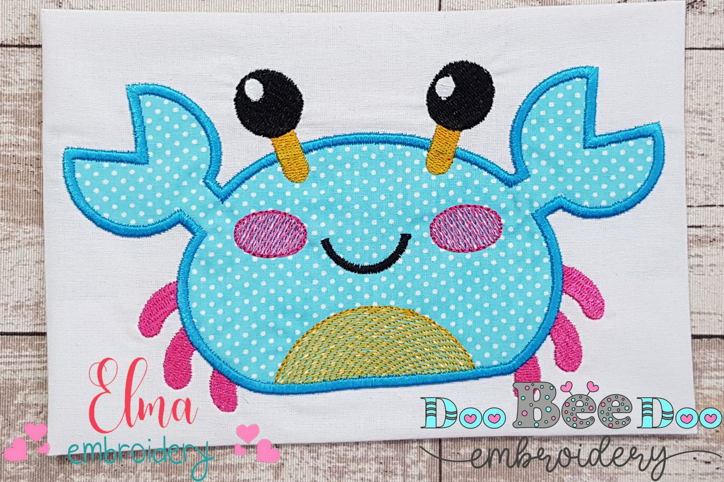 Summer Happy Crab - Applique