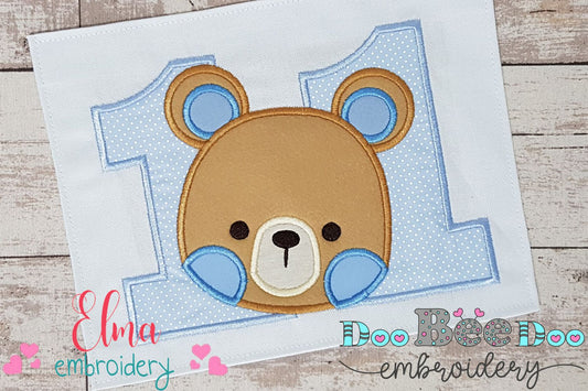 Teddy Bear Boy Number Eleven 11 Elenth Birthday - Applique