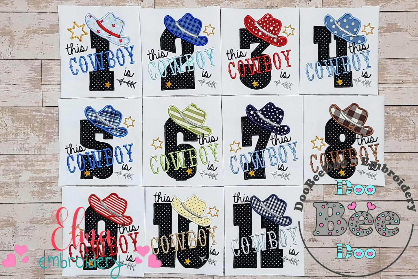This Cowboy is 1-11 Birthday Set Numbers - Applique