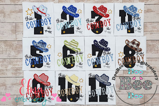 This Cowboy is 1-11 Birthday Set Numbers - Applique