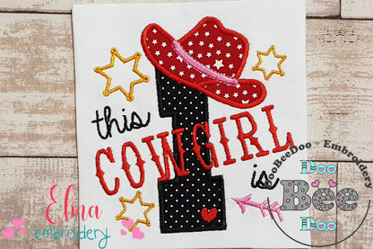 This Cowgirl is 1 One First Birthday Number 1 - Applique