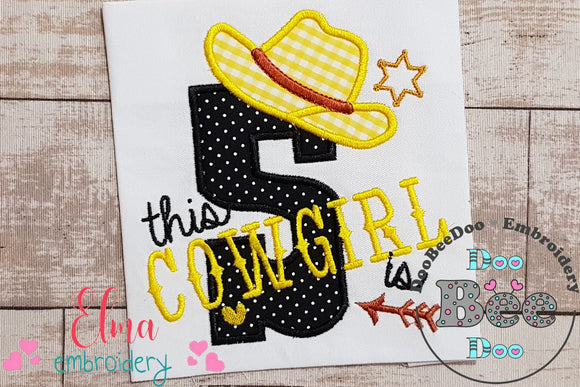 This Cowgirl is 5 Five 5th Fifth Birthday Number 5 - Applique
