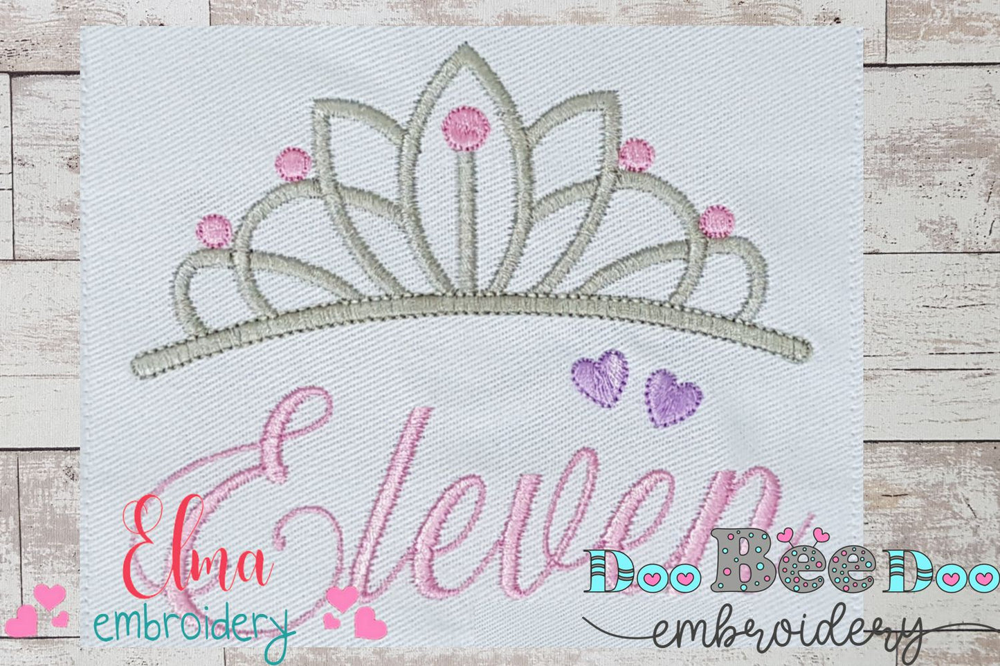 Crown Eleven 11 Elenth Birthday Tiara - Fill Stitch