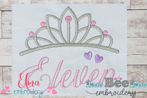 Crown Eleven 11 Elenth Birthday Tiara - Fill Stitch