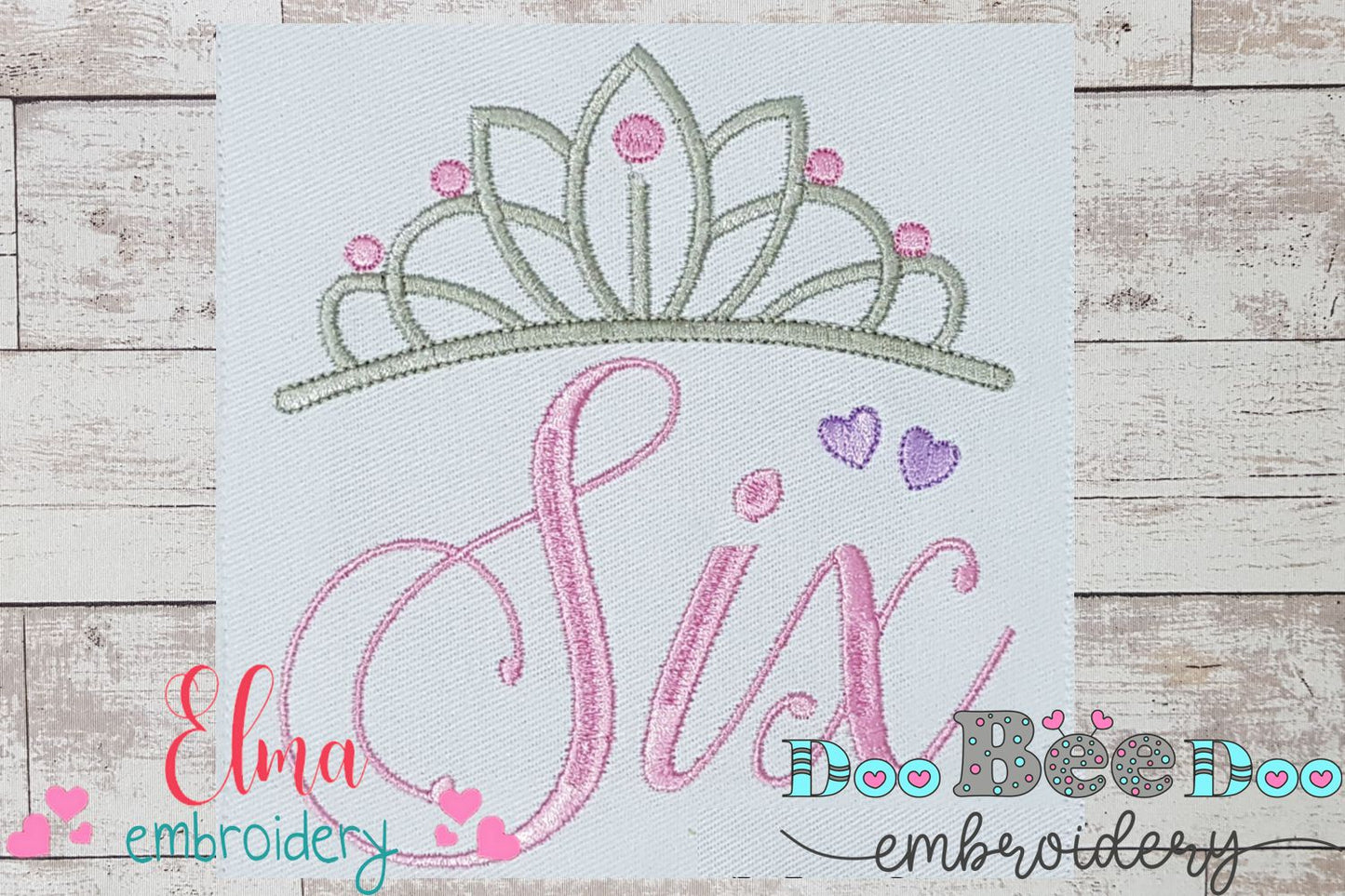 Crown Six 6th Birthday Tiara - Applique