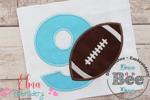 Football Number 9 Nine 9th Birthday - Applique