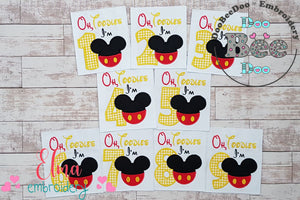 Mouse Ears Boy Oh Toodles Numbers 1-9 Birthday Set Numbers - Applique