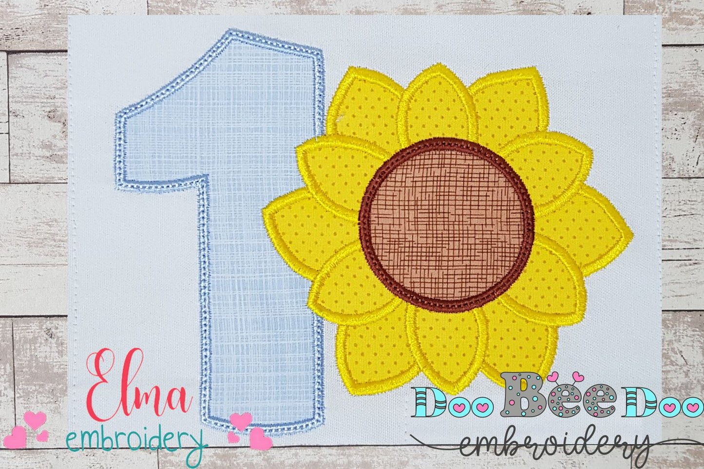 Sunflower Number 1 One 1st Birthday - Applique
