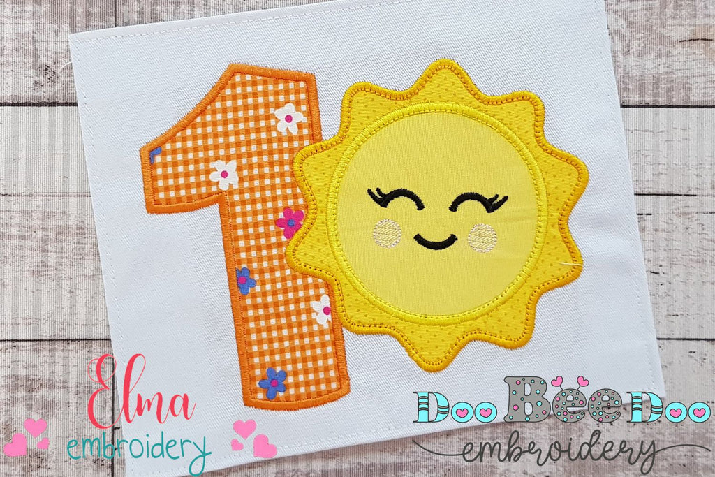 Sunshine Number 1 One 1st Birthday - Applique